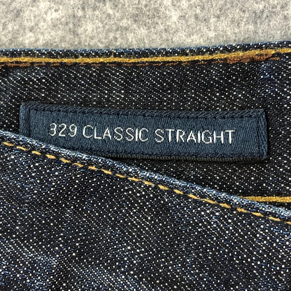 Lucky Brand 329 Classic Straight Mens Jeans 32x32 Blue Dark Wash Stretch Denim